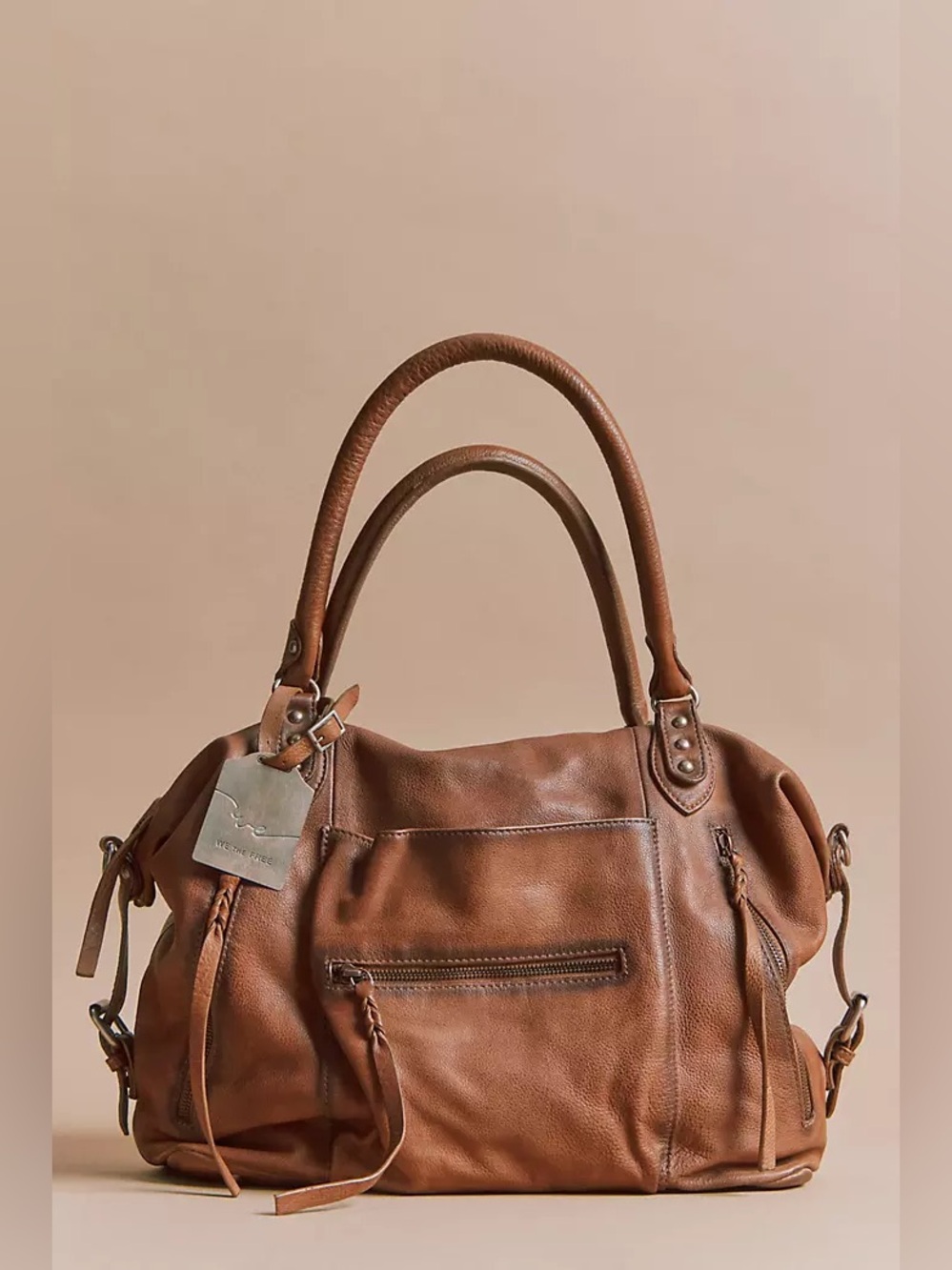 We The Free Free People Emerson Tote Leather Slouchy Saddle Colorway